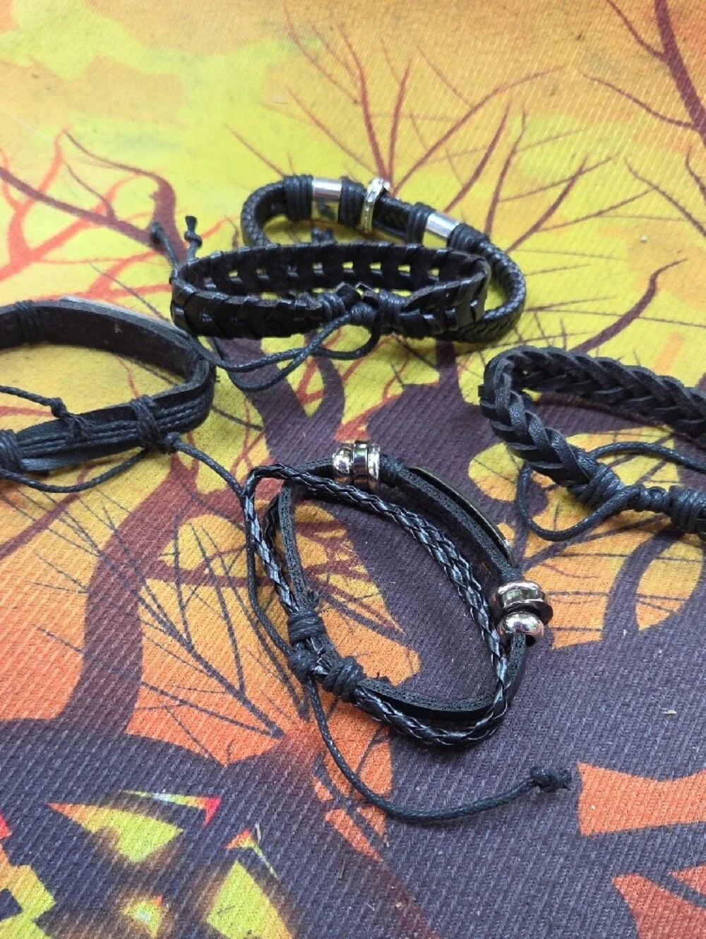 Black Leather Braided Men's Bracelet with 'I Love Jesus' Plaque